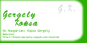 gergely kopsa business card